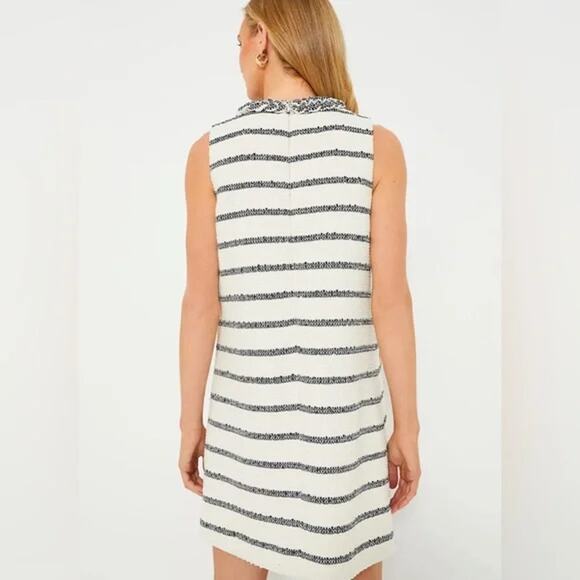 TUCKERNUCK Navy Stripe Tweed Sleeveless Jackie Dress NWT Size Medium - Picture 5 of 8